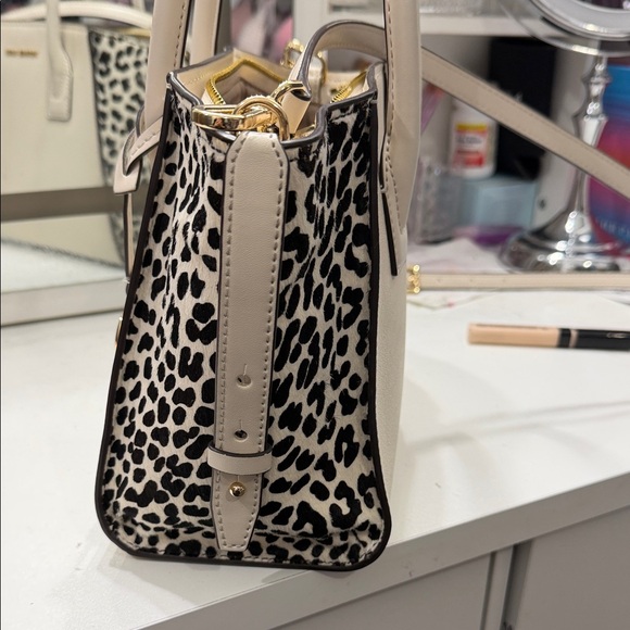 Michael Kors Cream and Black Animal Print Satchel - Picture 4 of 7